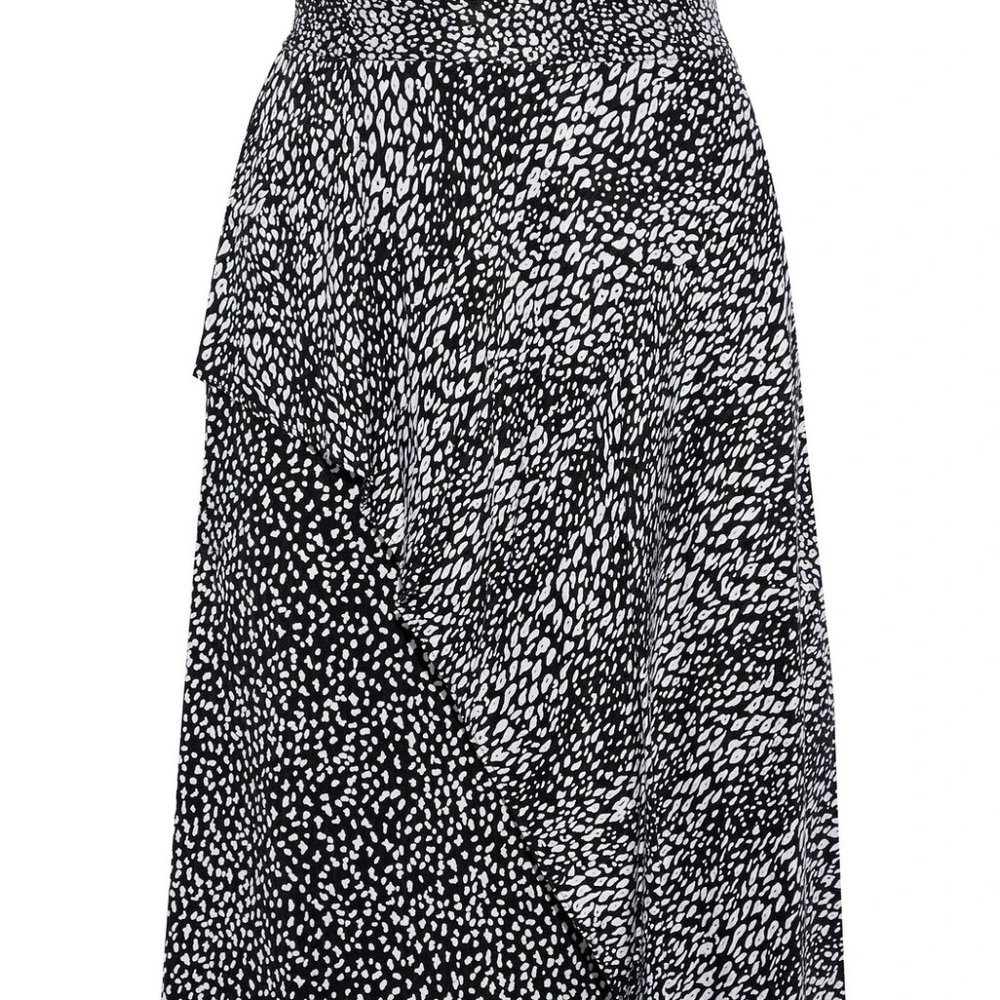 Layered cupro-blend leopard-jacquard midi skirt - Picture 7 of 8